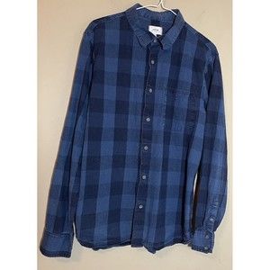 Joes Jeans Collection Denim Plaid Button Down Shirt Size Large